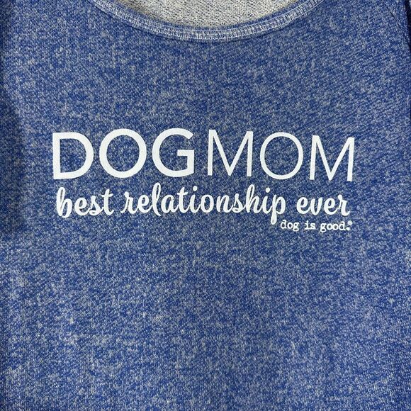 Dog Is Good Women's Pullover Hoodie Blue‎ Terry Cotton Pockets Sweater Size M - Picture 5 of 8